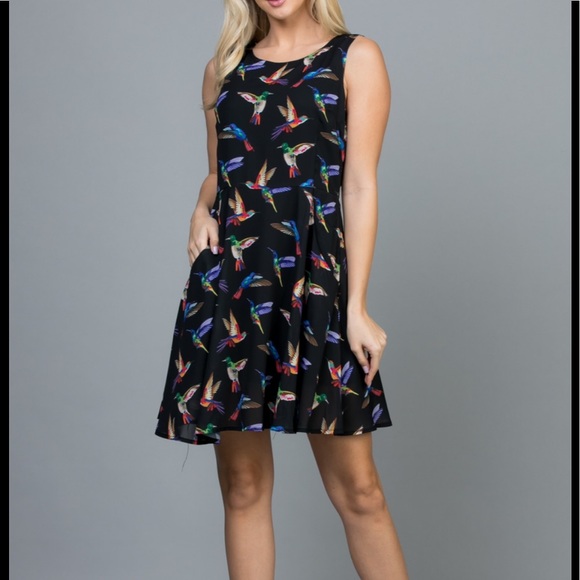 Hummingbird Print Dress - Picture 5 of 8